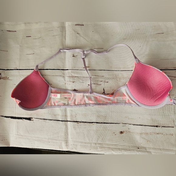 Victoria's Secret Women's Pink Floral Push-up Bra Size 32C - Picture 2 of 5